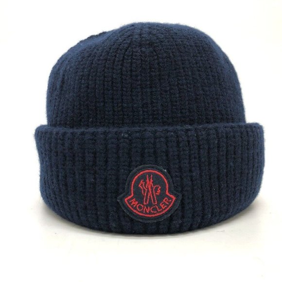 NONCLER Logo patch BERRETTO TRICOT Knit hat - Picture 1 of 16